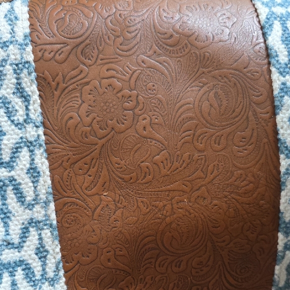 Stylish Brown and Blue Patterned Tote Bag - Picture 2 of 5